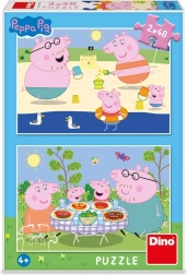 Puzzel Peppa Pig op vakantie 2×48 stukjes