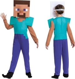 Kinderkostuum Steve uit Minecraft 127–136 cm (7–8 jaar)