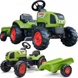 Falk tractor Claas groen met pedalen en aanhanger voor kinderen vanaf 2 jaar