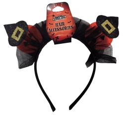 Halloween-haarband met pompoenen en heksenhoedjes