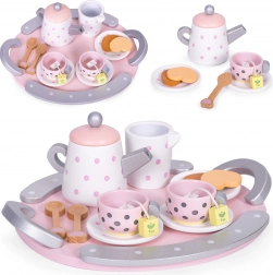 Houten theeservies kopjes theepot 15 stuks ECOTOYS