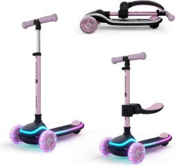 Kinderkraft Raket Up roze 2-in-1 step en loopfiets