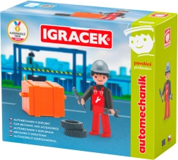 Efko Igráček beroep automonteur – scharnierende figuur met accessoires