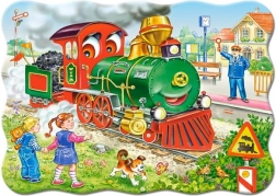 Puzzel 30 stukjes groene locomotief