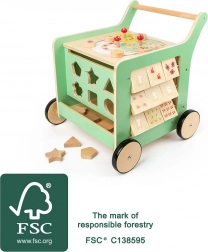 Houten looptrainer en motorische kubus Small Foot voor kinderen