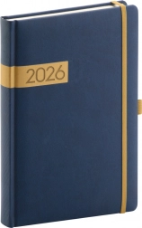 Dagelijkse agenda Twill blauw-goud 2026