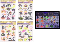 Fluorescerende tatoeagestickers Halloween 16,5 × 22 cm