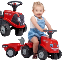 Looptractor BABY CASE IH met aanhanger en accessoires