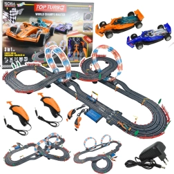 Racebaan 3-in-1 met verlichte loops, auto’s en controllers 560 cm