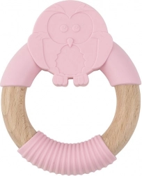 Siliconen bijtring roze uiltje Nature Planet
