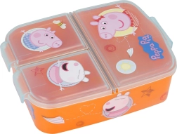 Kinderlunchbox met 3 vakken - Peppa Big oranje