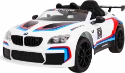 elektrische kinderauto BMW M6 GT3 met afstandsbediening, MP3 en LED-verlichting – wit
