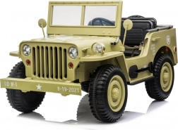 Elektrische militaire Jeep Willys voor 3 kinderen met afstandsbediening 12V