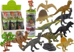 Set dinosaurusspeelfiguren in een koker met accessoires – 12 stuks