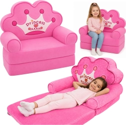 Uitklapbaar kinderstoeltje 2-in-1 prinses met kroon roze - 1 stuk