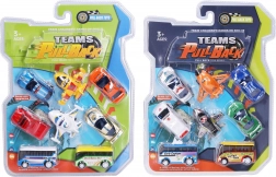 Set van acht voertuigen met terugtrekmechanisme 7 cm