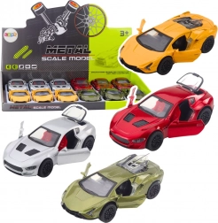 Metalen sportauto met pull-back aandrijving, licht en geluid