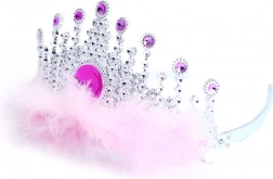 Tiara met roze veren voor prinsessen