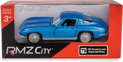 Metalen model RMZ City Chevrolet Corvette Stingray Split Window 1963 1:35 blauw