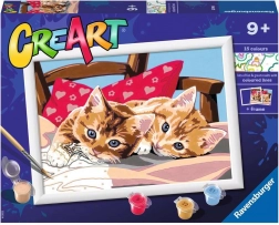 Ravensburger CreArt schilderen op nummer – twee knuffelige kittens (24 × 18 cm)