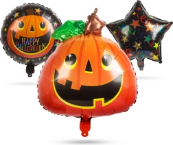 Set Halloween-folieballonnen met pompoenmotief - 5 stuks