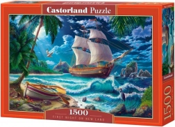 Puzzel 1500 stukjes – Schip en strand Eerste nacht Nieuw land