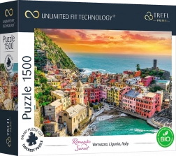 Puzzle Trefl UFT Romantische zonsondergang: Vernazza, Ligurië – 1500 stukjes