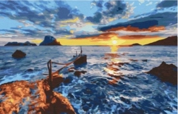 Diamantschilderen Woeste zee 30 × 40 cm