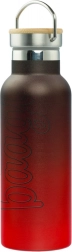 BAAGL Thermosfles met bamboe dop Gradient rood-zwart