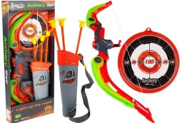 Boog met schild + 3 pijlen met zuignap Groen