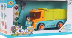 Schroefbare kiepwagen met accessoires en lichtspel met verkeerslicht