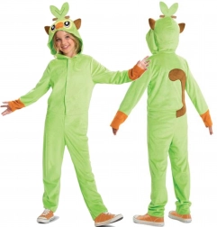 Kinderkostuum POKEMON Grookey groene kigurumi met capuchon 127–136 cm (7–8 jaar)