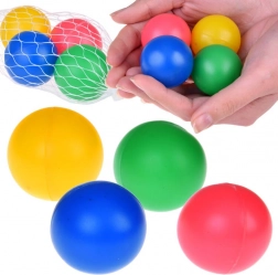 gekleurde plastic balletjes in net – set van 4 stuks