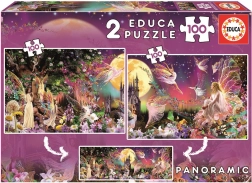 Panorama Puzzel Sprookjesfeeën 2x100 stukjes