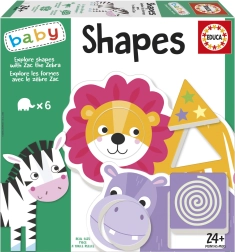 EDUCA baby inlegpuzzel ontdek vormen met zebra Zak (6 × 2 stukjes)