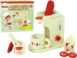 Houten kinder-koffiemachine met accessoires
