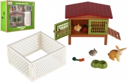 Konijnenhok met open ruimte en accessoires voor kinderen