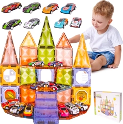 Magnetische bouwset met autootjes, 62 stuks