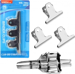 Set van metalen kantoorclips 75 mm, 3 stuks