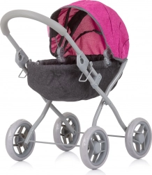 Diepe poppenwagen Chipolino Daisy Grijs/Roze