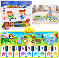 Interactieve muziekspeelmat zoo – kinderpiano, 10 toetsen en 10 melodieën
