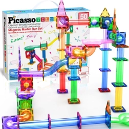 Magnetische knikkerbaan PICASSO – bouwset 50 stuks