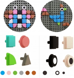 Masterkidz set pinnen in geometrische vormen 64 stuks voor STEM-borden