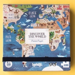 Londji pocketpuzzel Rond de wereld 100 stukjes