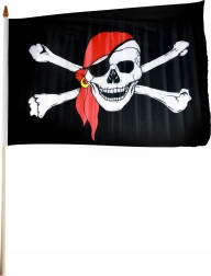 Piratenvlag 47 × 30 cm op houten stok