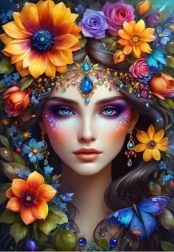 Puzzel Bloemenvrouw 1000 stukjes