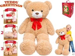 Teddy Greetings beige pluchen beer met strik 120 cm