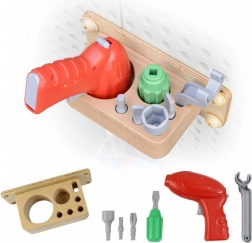 Masterkidz gereedschapsset met boormachine en 8 elementen voor wetenschappelijk-creatief STEM-bord