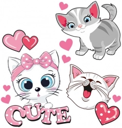 Strijkbare Stickers Schattige Katjes blad
