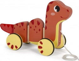 Kleine houten trekdinosaurus